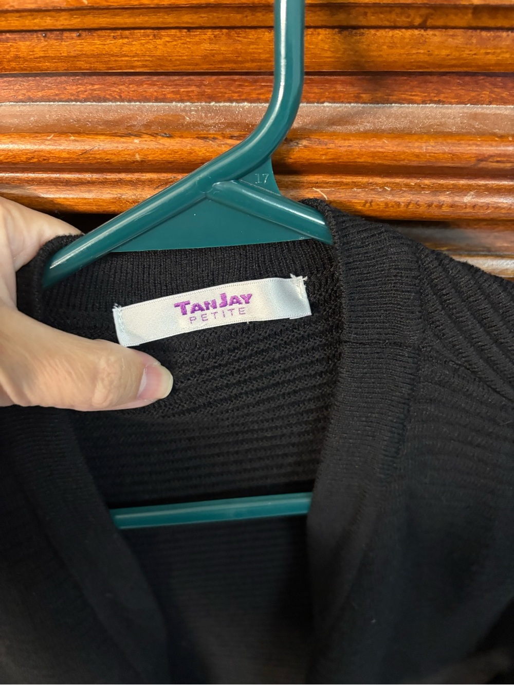TanJay Black Ribbed Open-Front cardigan - Picture 3 of 3